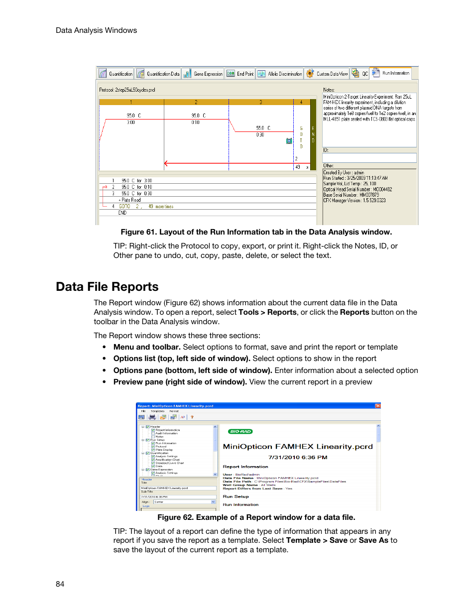 Data file reports | Bio-Rad Firmware & Software Updates User Manual | Page 95 / 148