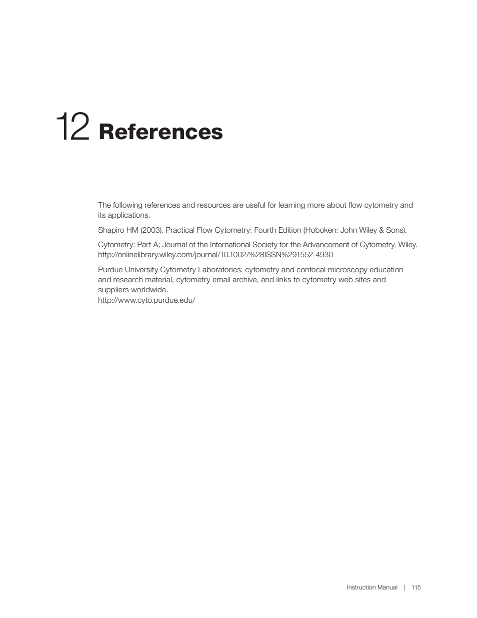 References, References 115 | Bio-Rad S3™ Cell Sorter User Manual | Page 125 / 132