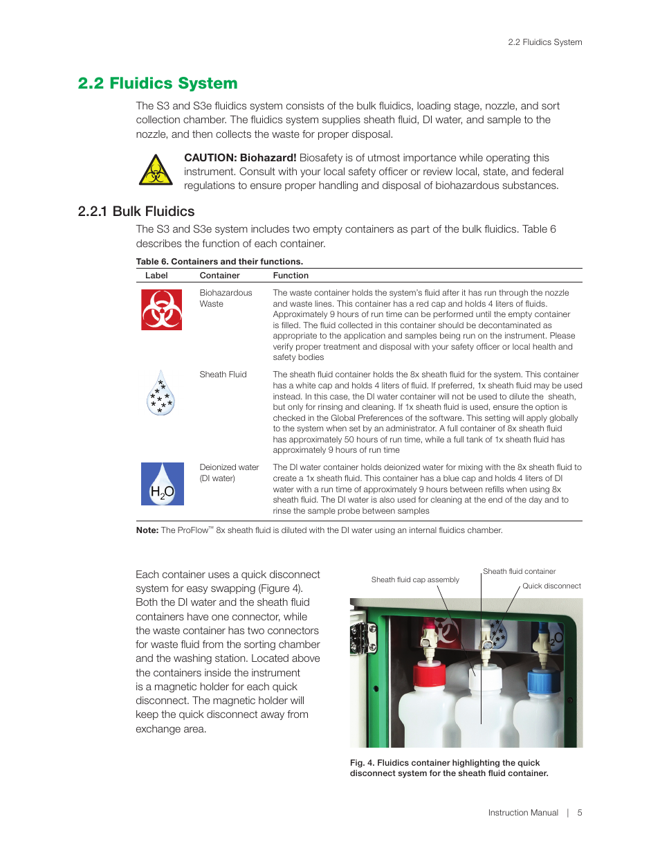 2 fluidics system, 1 bulk fluidics | Bio-Rad S3™ Cell Sorter User Manual | Page 15 / 132