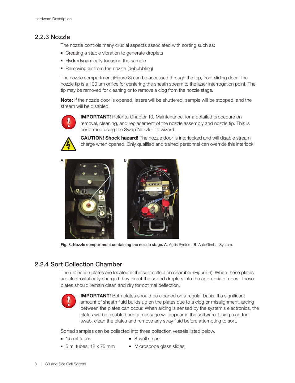3 nozzle, 4 sort collection chamber | Bio-Rad S3™ Cell Sorter User Manual | Page 18 / 132