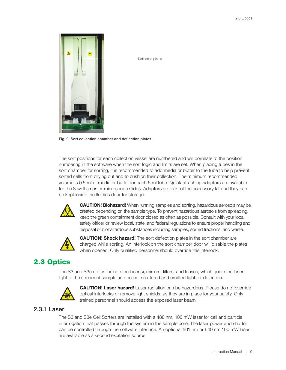 3 optics, 1 laser | Bio-Rad S3™ Cell Sorter User Manual | Page 19 / 132