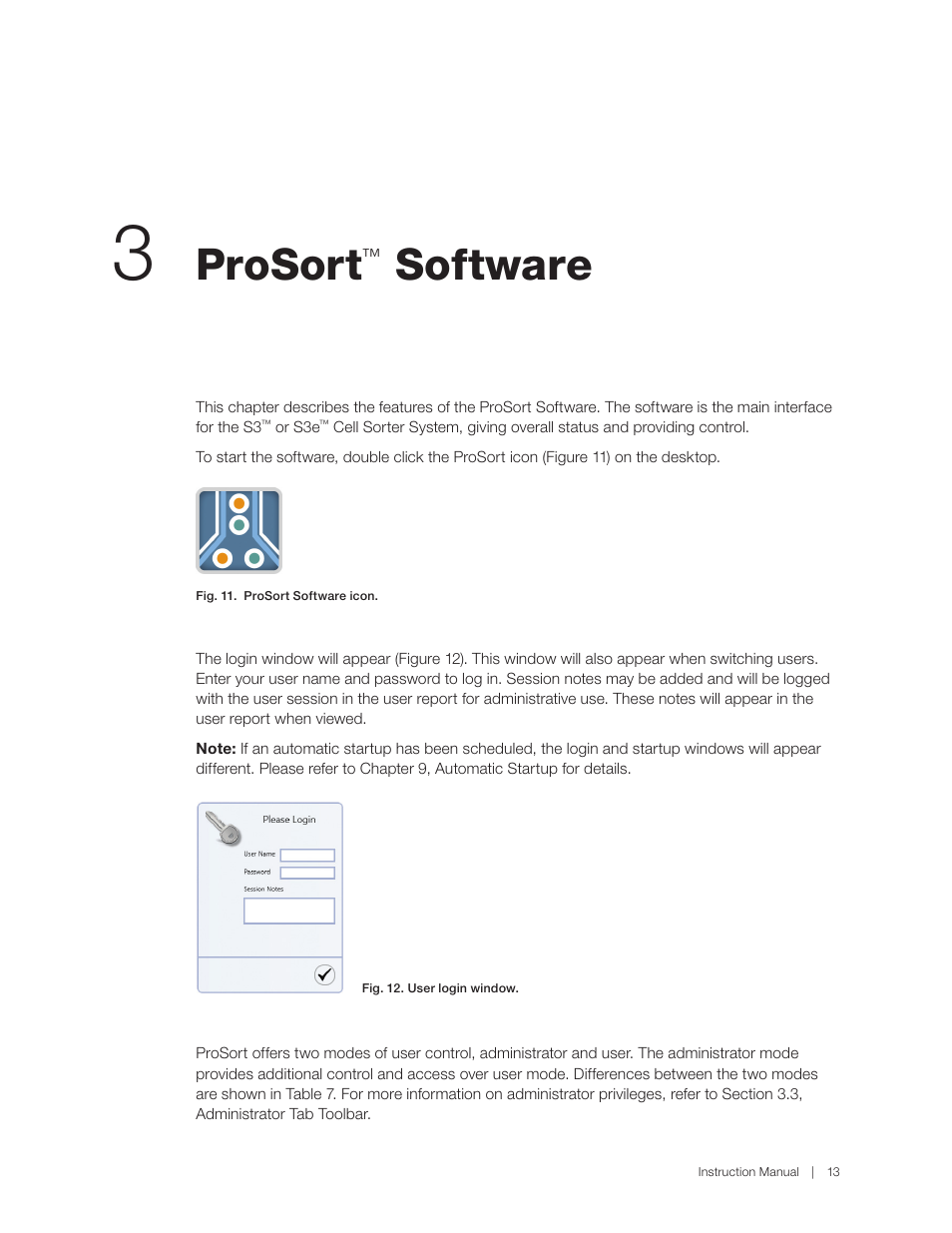 Prosort™ software, Prosort, Software | Bio-Rad S3™ Cell Sorter User Manual | Page 23 / 132