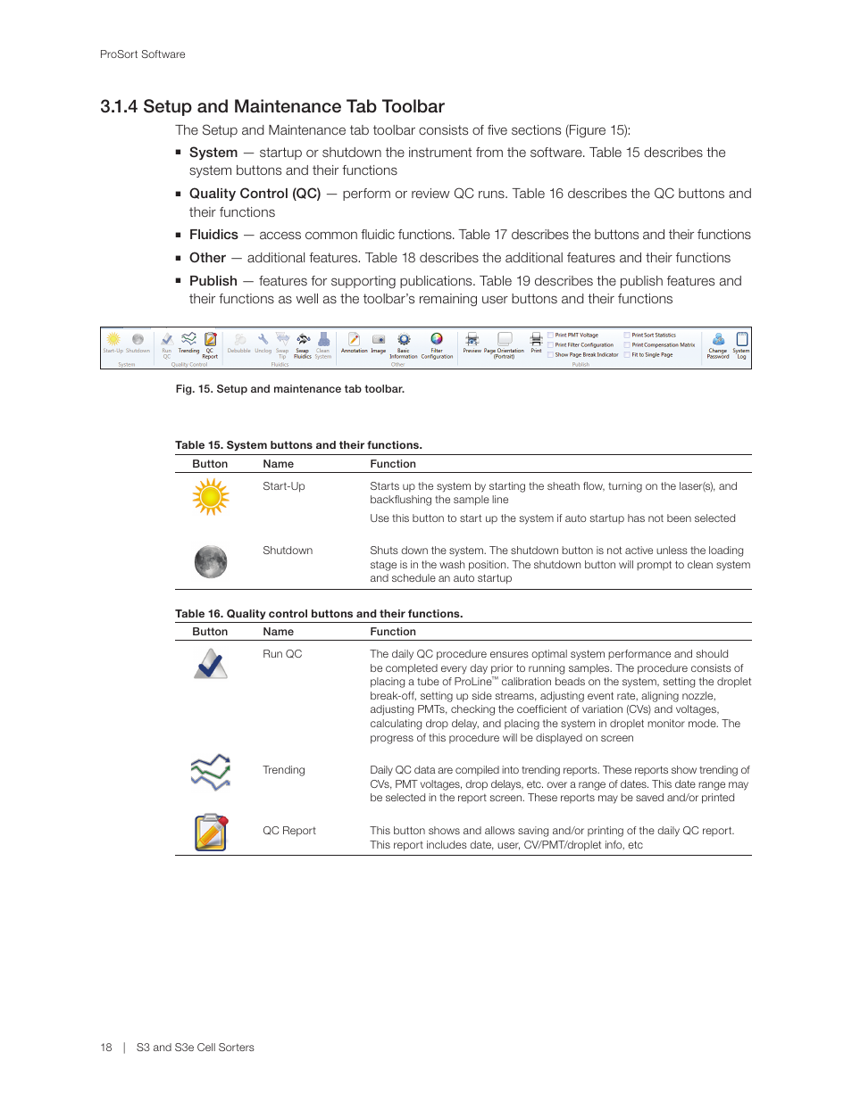 4 setup and maintenance tab toolbar | Bio-Rad S3™ Cell Sorter User Manual | Page 28 / 132