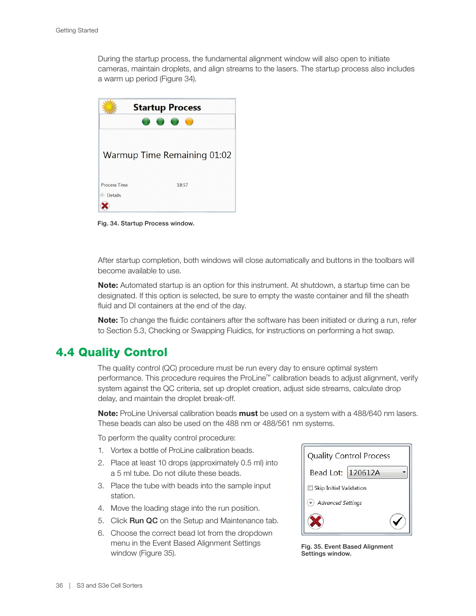 4 quality control | Bio-Rad S3™ Cell Sorter User Manual | Page 46 / 132