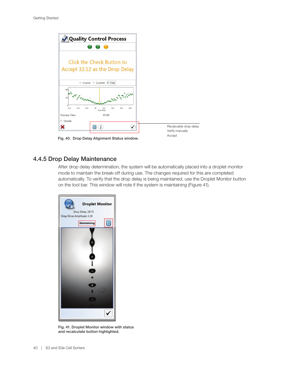 5 drop delay maintenance | Bio-Rad S3™ Cell Sorter User Manual | Page 50 / 132