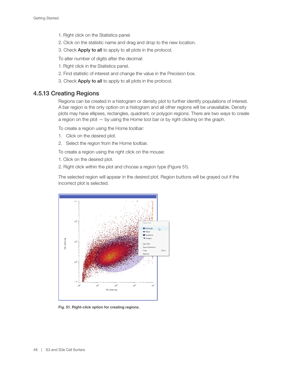 13 creating regions | Bio-Rad S3™ Cell Sorter User Manual | Page 58 / 132