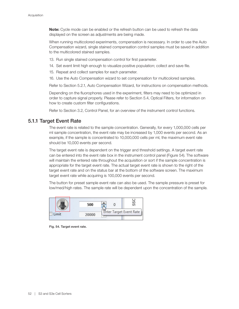 1 target event rate | Bio-Rad S3™ Cell Sorter User Manual | Page 62 / 132