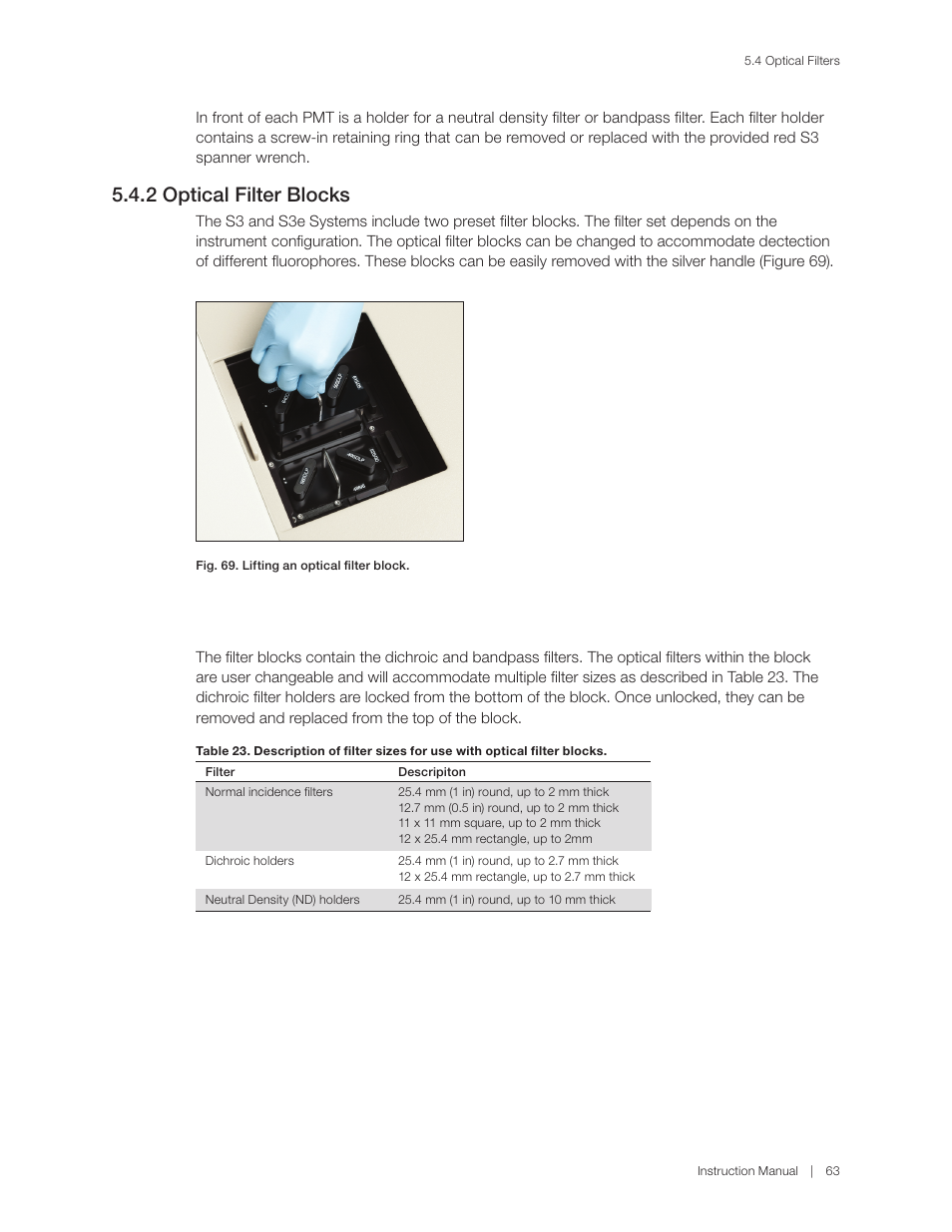 2 optical filter blocks | Bio-Rad S3™ Cell Sorter User Manual | Page 73 / 132