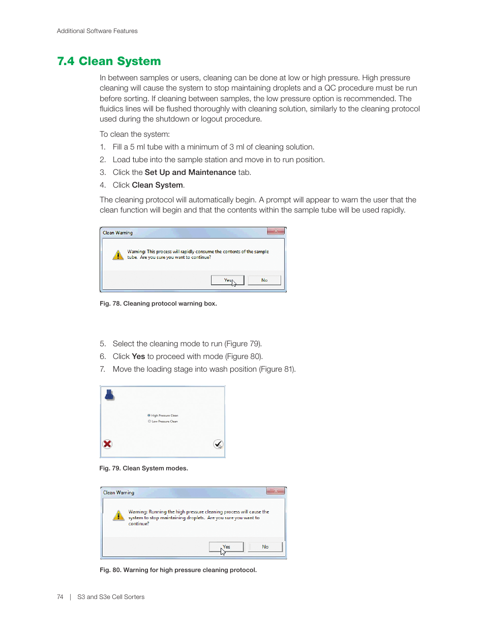 4 clean system | Bio-Rad S3™ Cell Sorter User Manual | Page 84 / 132