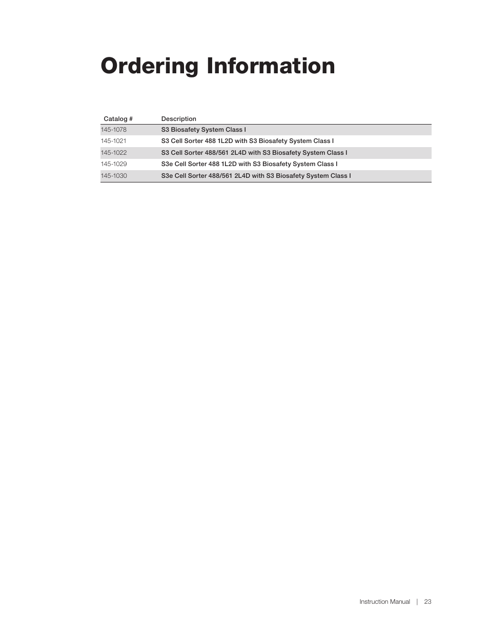 Ordering information | Bio-Rad S3™ Cell Sorter User Manual | Page 33 / 36