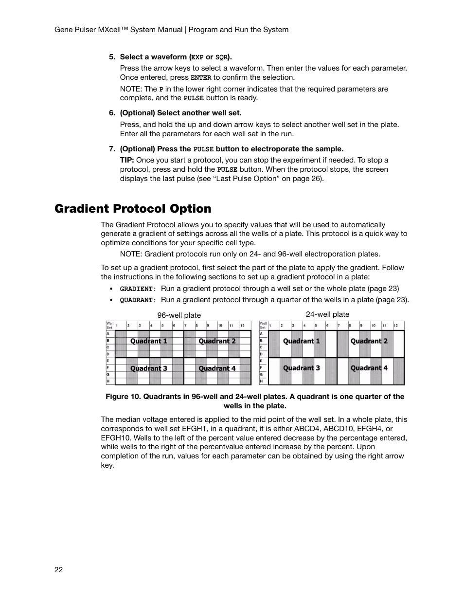 Gradient protocol option | Bio-Rad Gene Pulser MXcell™ Electroporation System User Manual | Page 31 / 66