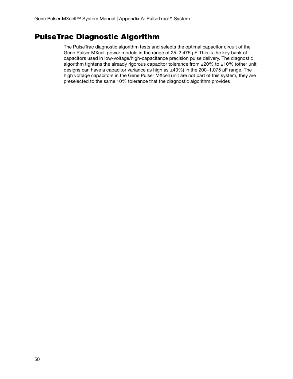 Pulsetrac diagnostic algorithm | Bio-Rad Gene Pulser MXcell™ Electroporation System User Manual | Page 59 / 66