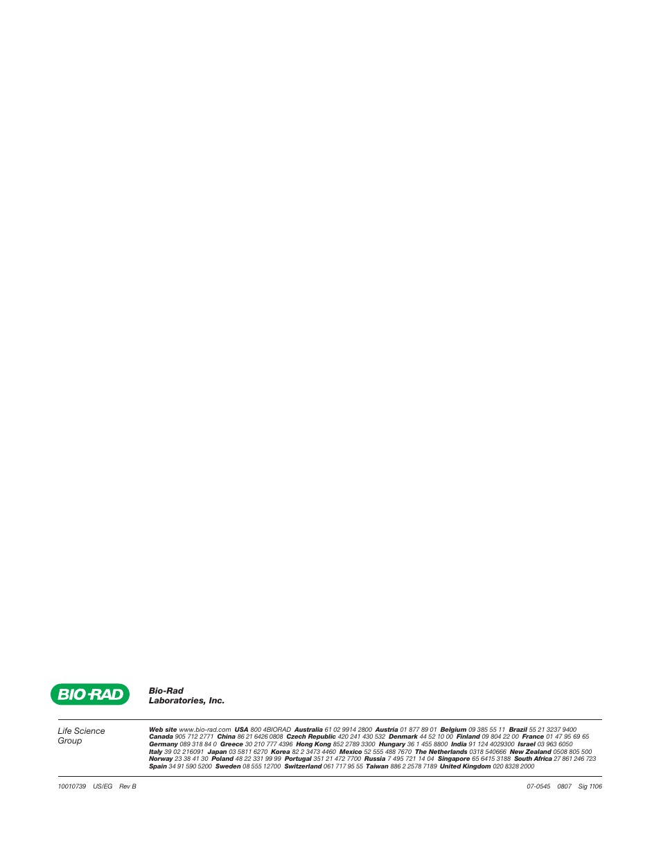 Back cover | Bio-Rad Gene Pulser MXcell™ Electroporation System User Manual | Page 66 / 66