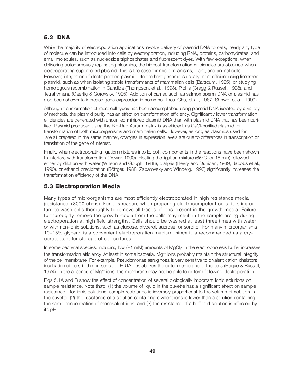 2 dna, 3 electroporation media | Bio-Rad Gene Pulser Xcell™ Electroporation Systems User Manual | Page 55 / 83