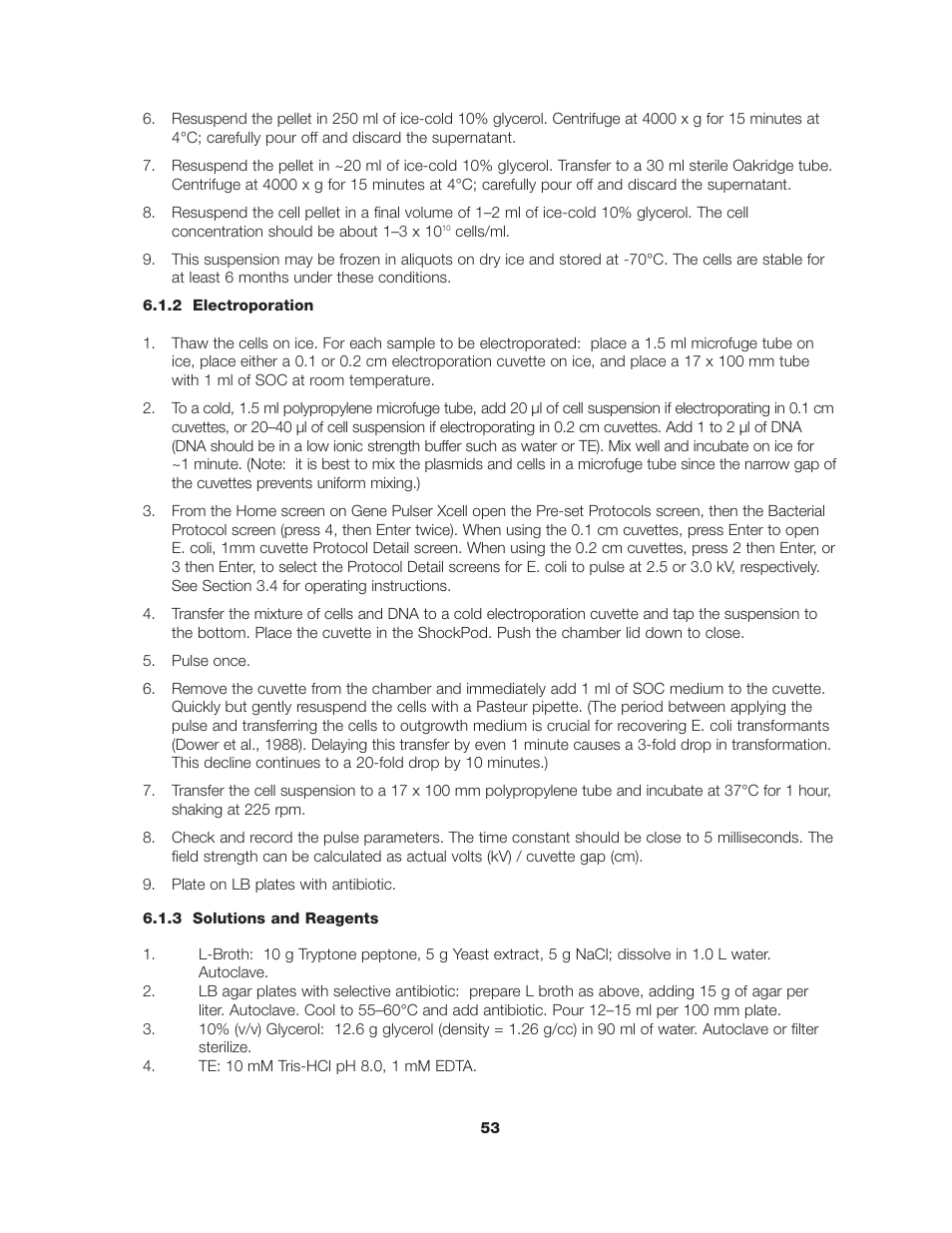 Bio-Rad Gene Pulser Xcell™ Electroporation Systems User Manual | Page 59 / 83