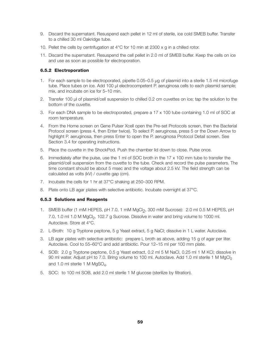 Bio-Rad Gene Pulser Xcell™ Electroporation Systems User Manual | Page 65 / 83