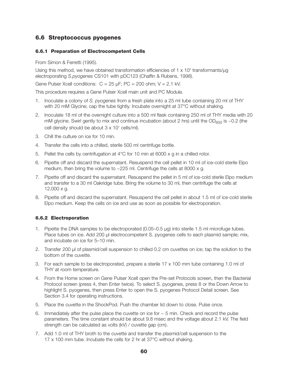 Bio-Rad Gene Pulser Xcell™ Electroporation Systems User Manual | Page 66 / 83