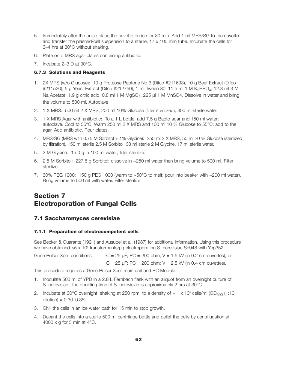 Bio-Rad Gene Pulser Xcell™ Electroporation Systems User Manual | Page 68 / 83