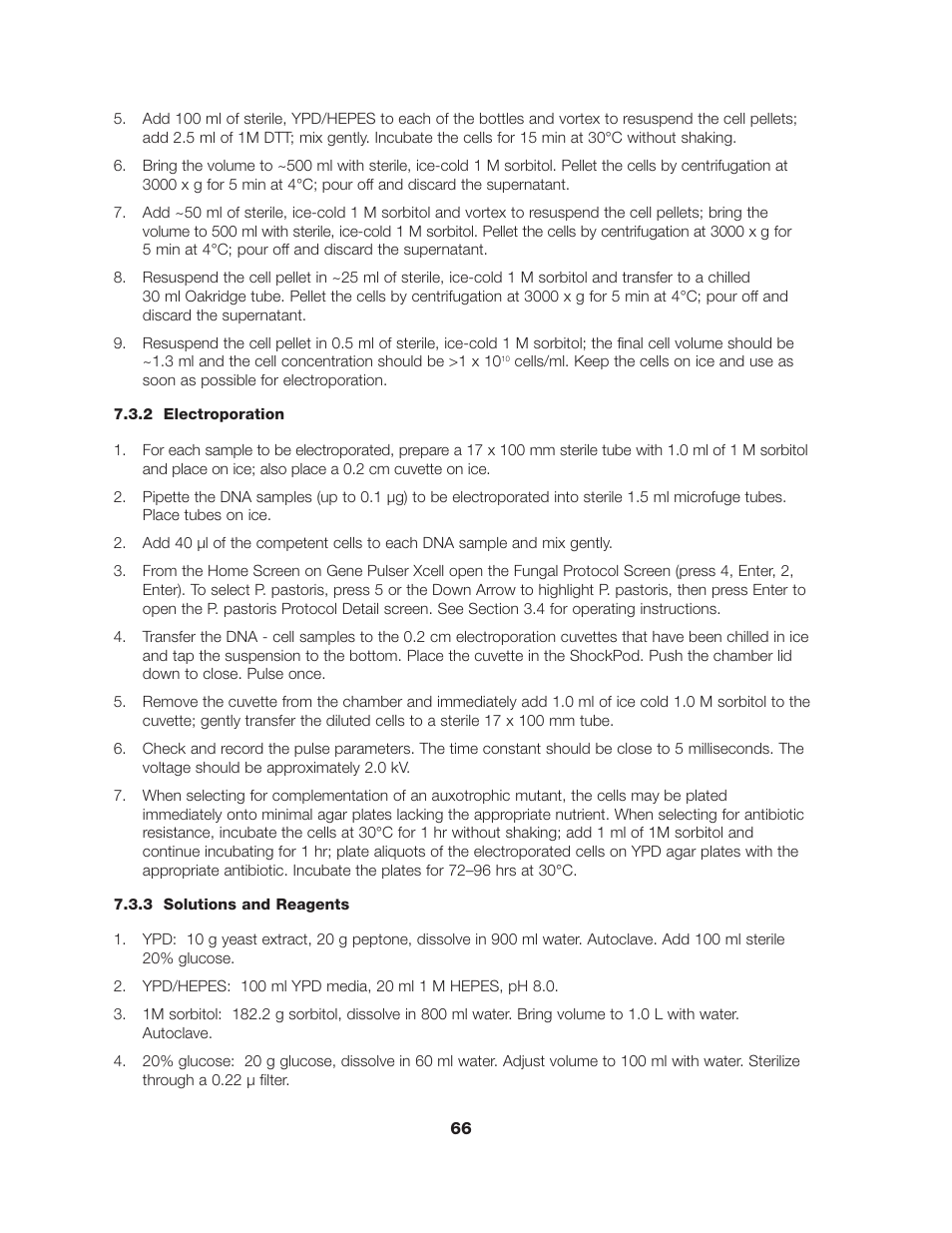 Bio-Rad Gene Pulser Xcell™ Electroporation Systems User Manual | Page 72 / 83