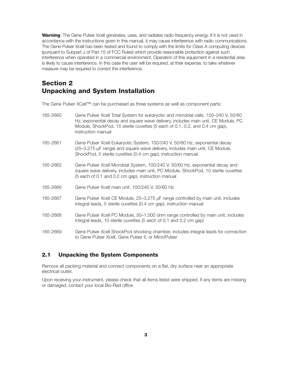 Bio-Rad Gene Pulser Xcell™ Electroporation Systems User Manual | Page 9 / 83