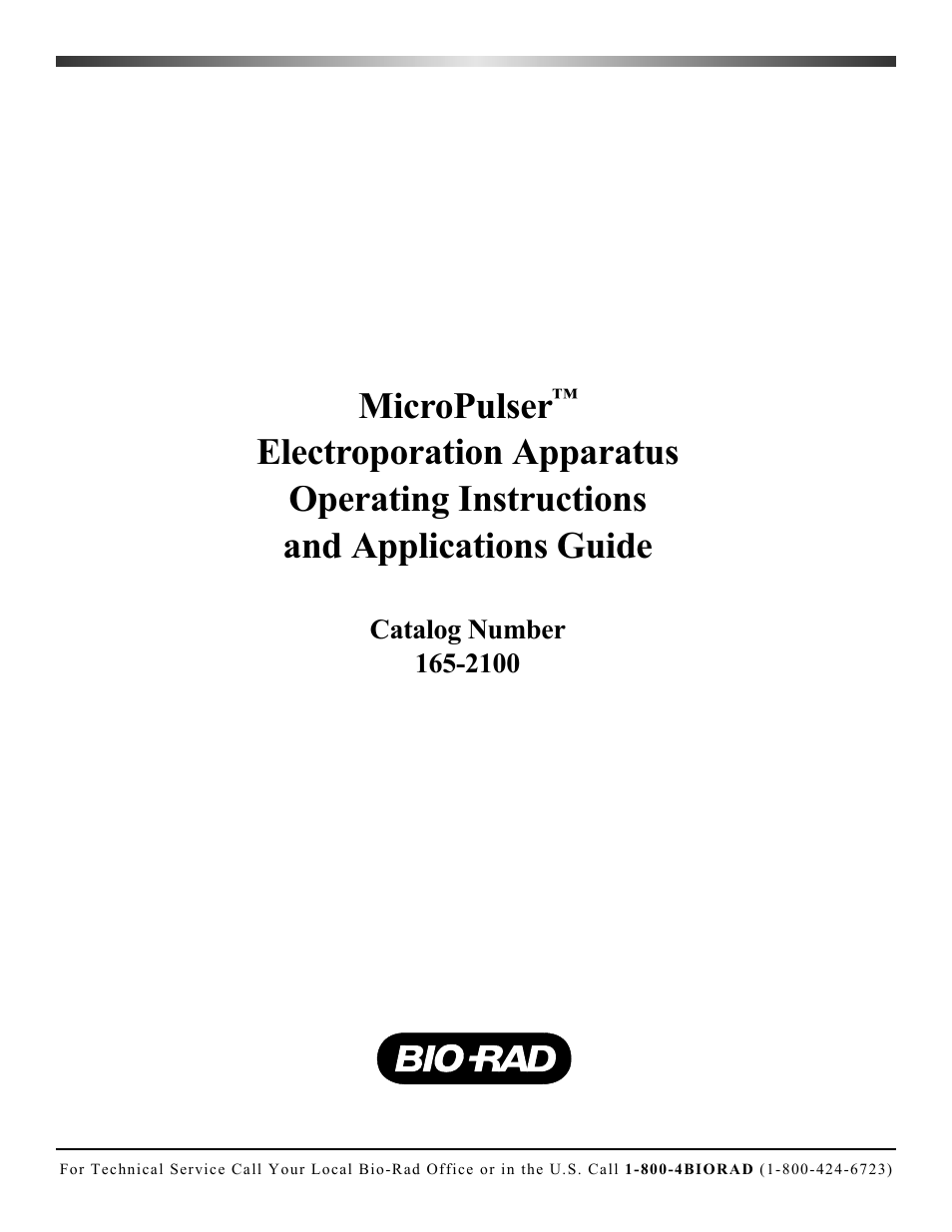 Bio-Rad MicroPulser™ Electroporator User Manual | 31 pages