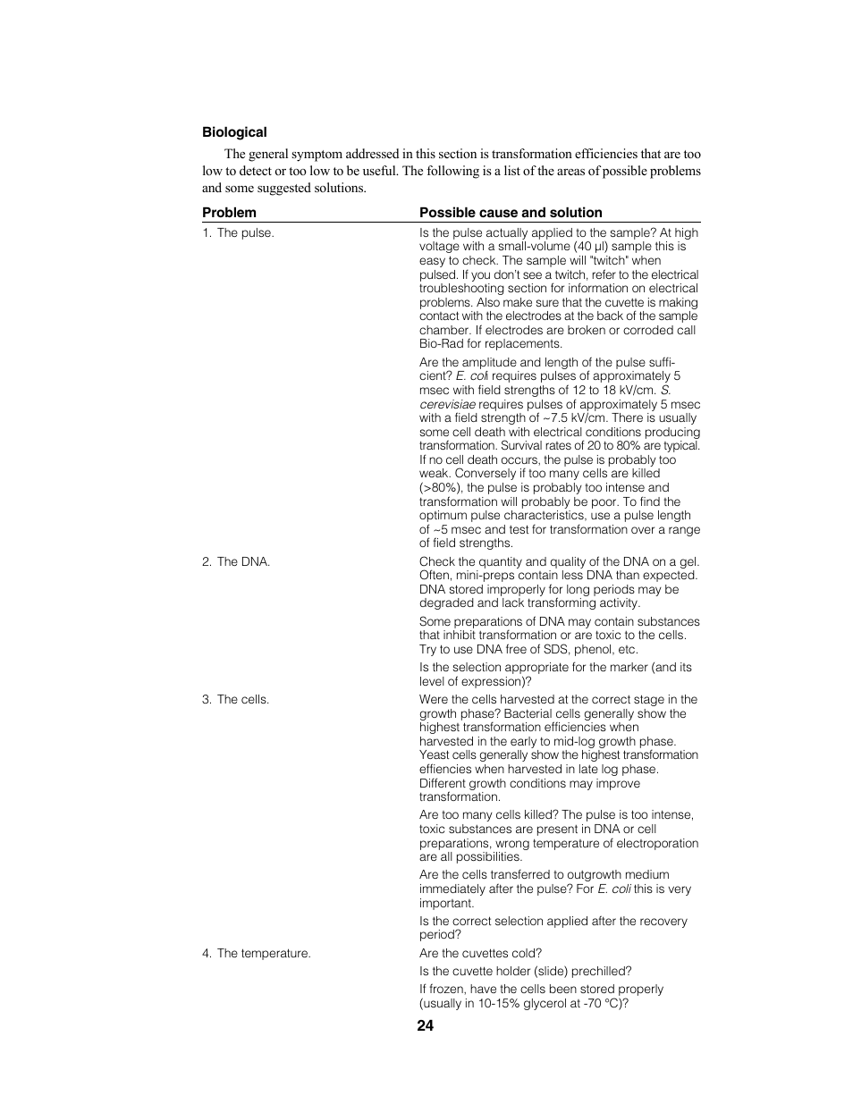 Bio-Rad MicroPulser™ Electroporator User Manual | Page 28 / 31