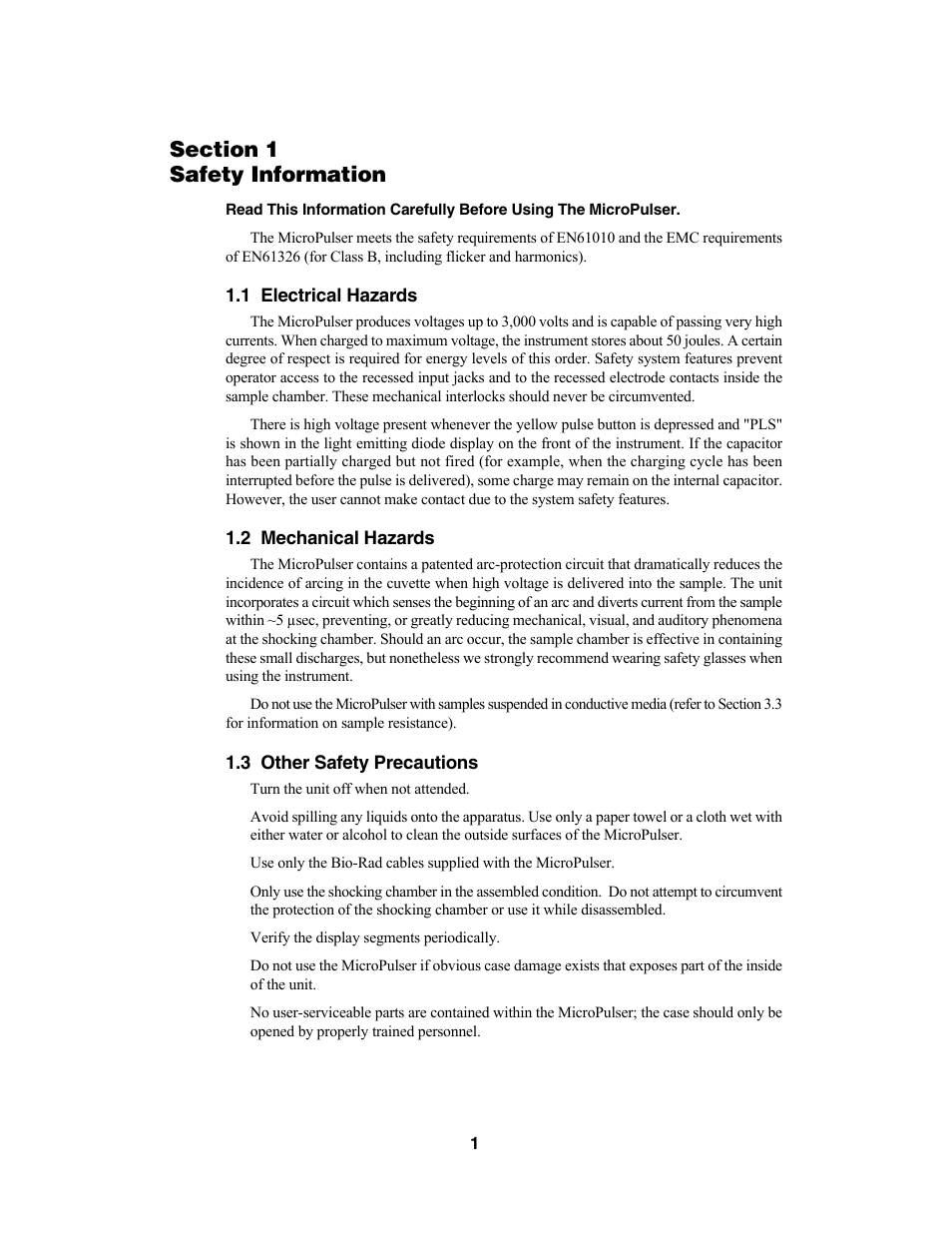 Bio-Rad MicroPulser™ Electroporator User Manual | Page 5 / 31