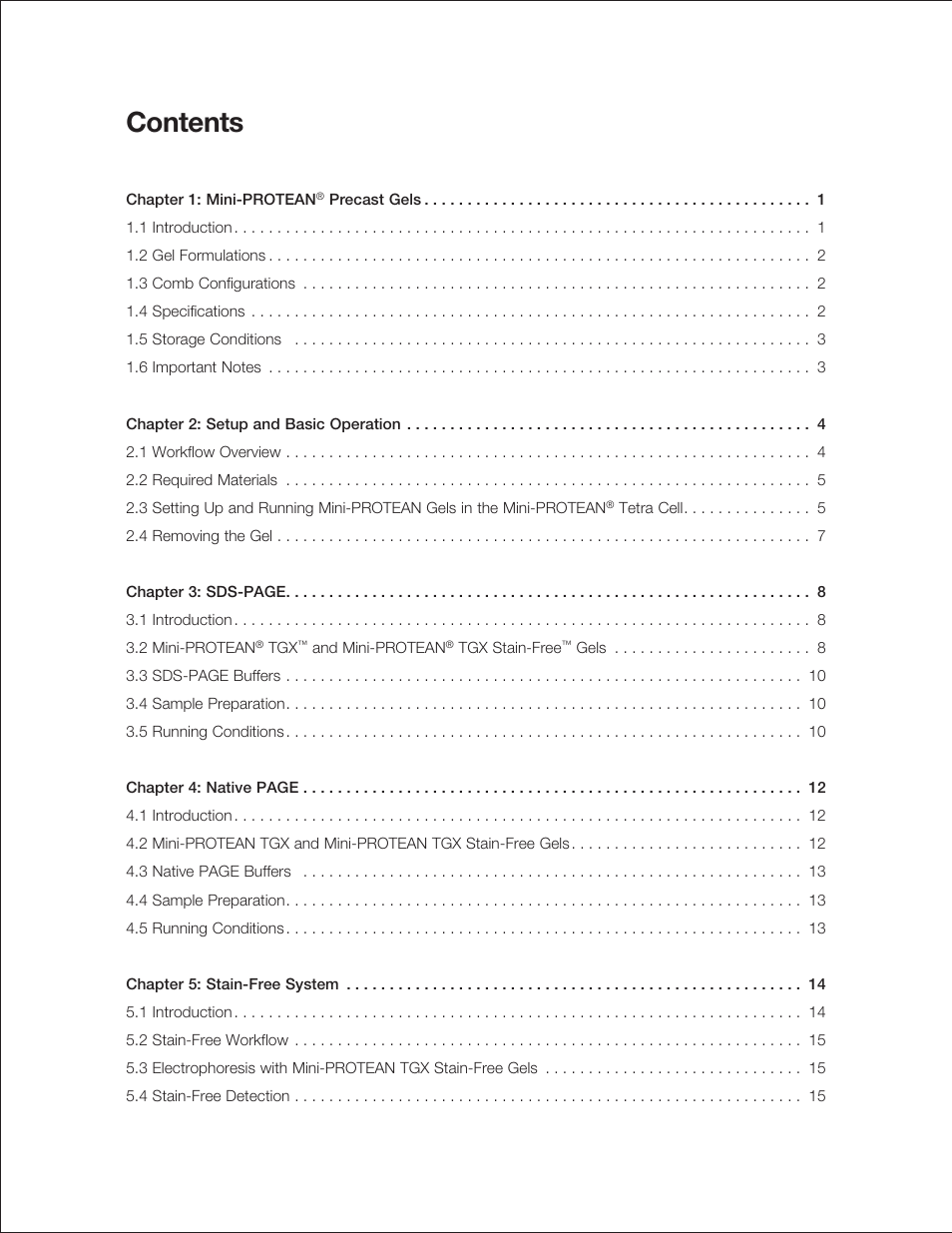 Bio-Rad Mini-PROTEAN® TGX™ Precast Gels for 2-D Electrophoresis User Manual | Page 3 / 52