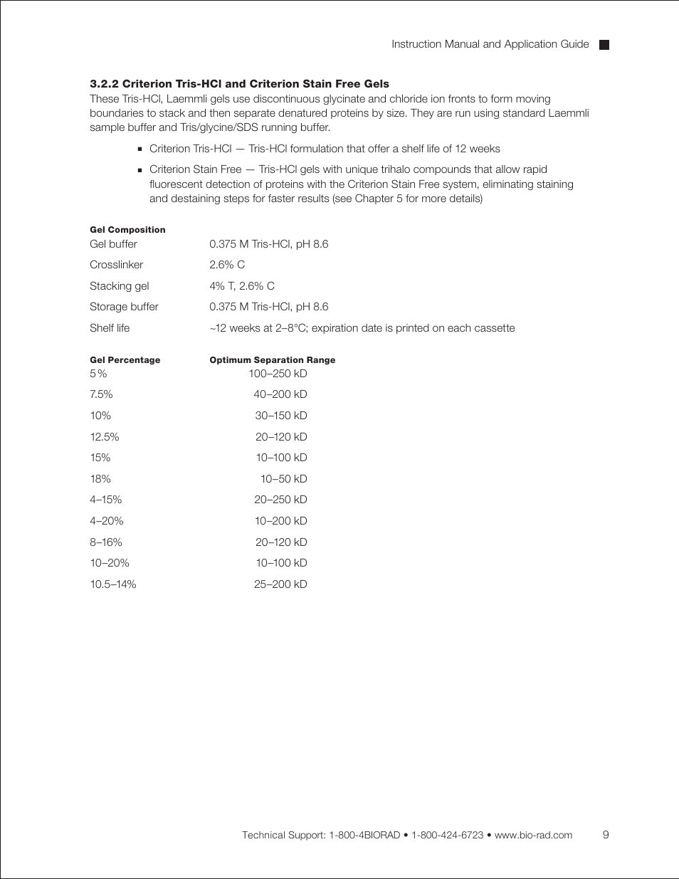 2 criterion tris-hcl and criterion stain free gels, 2 criterion tris-hcl and criterion stain free, Gels | Bio-Rad Criterion™ TBE-Urea Precast Gels User Manual | Page 15 / 60