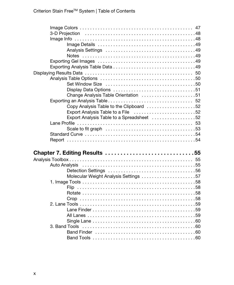 Chapter 7. editing results | Bio-Rad Gel Doc™ EZ System User Manual | Page 12 / 96