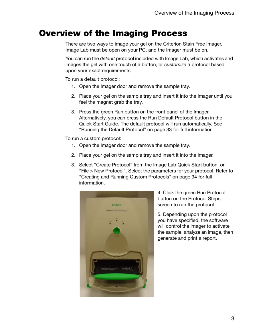 Overview of the imaging process | Bio-Rad Gel Doc™ EZ System User Manual | Page 17 / 96