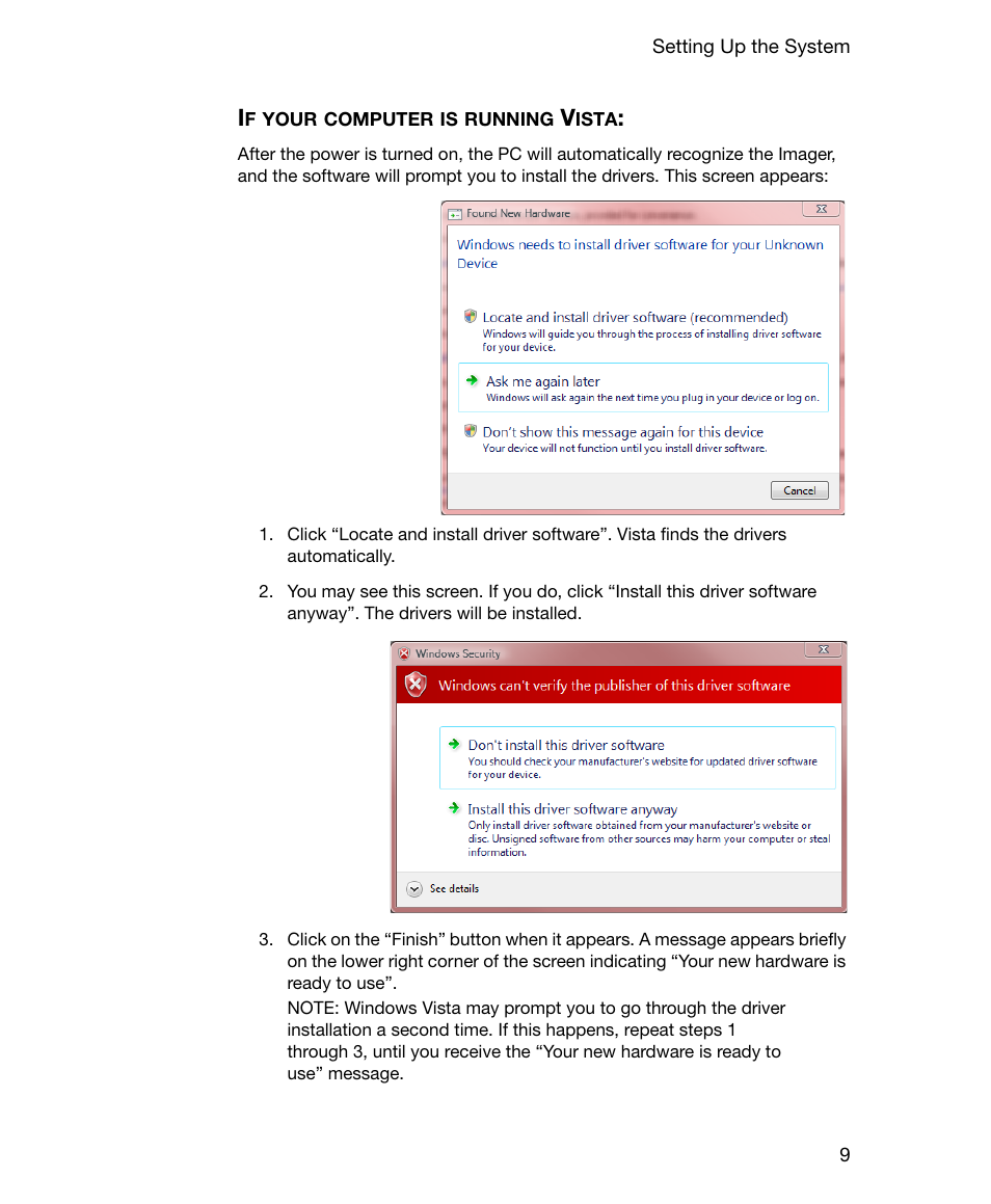 If your computer is running vista | Bio-Rad Gel Doc™ EZ System User Manual | Page 23 / 96