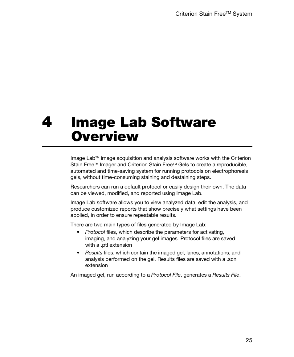 4 image lab software overview, Ware overview, Image lab software overview | Bio-Rad Gel Doc™ EZ System User Manual | Page 39 / 96