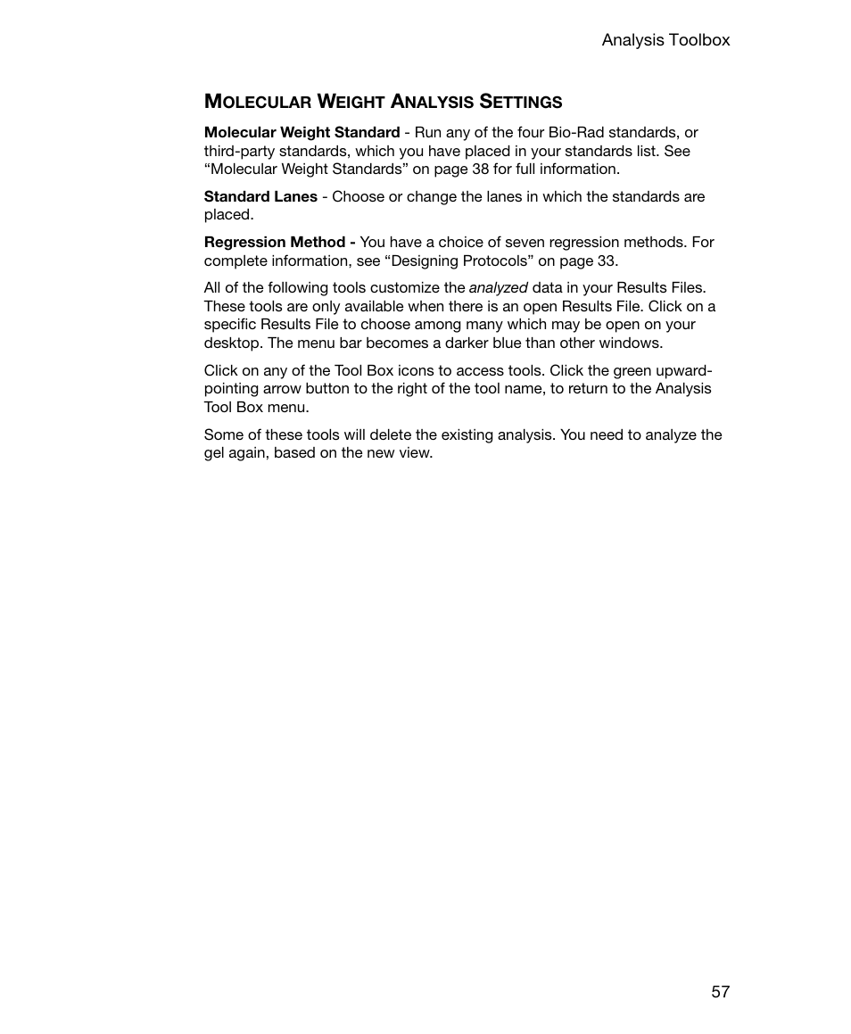 Molecular weight analysis settings | Bio-Rad Gel Doc™ EZ System User Manual | Page 71 / 96