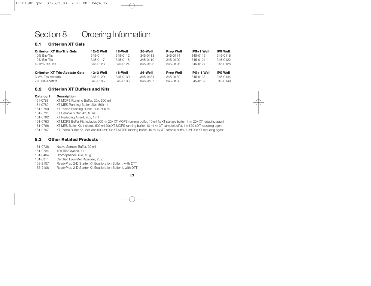 Bio-Rad Criterion™ XT Tris-Acetate Precast Gels User Manual | Page 20 / 26