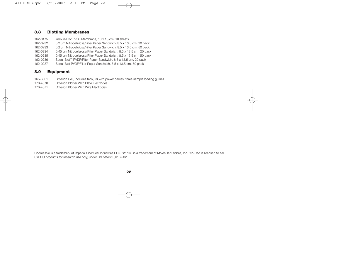 Bio-Rad Criterion™ XT Tris-Acetate Precast Gels User Manual | Page 25 / 26