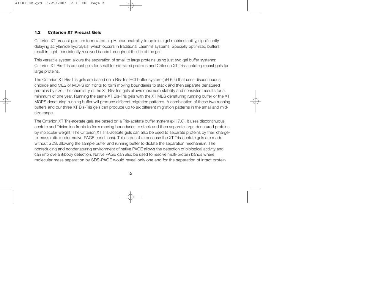Bio-Rad Criterion™ XT Tris-Acetate Precast Gels User Manual | Page 5 / 26