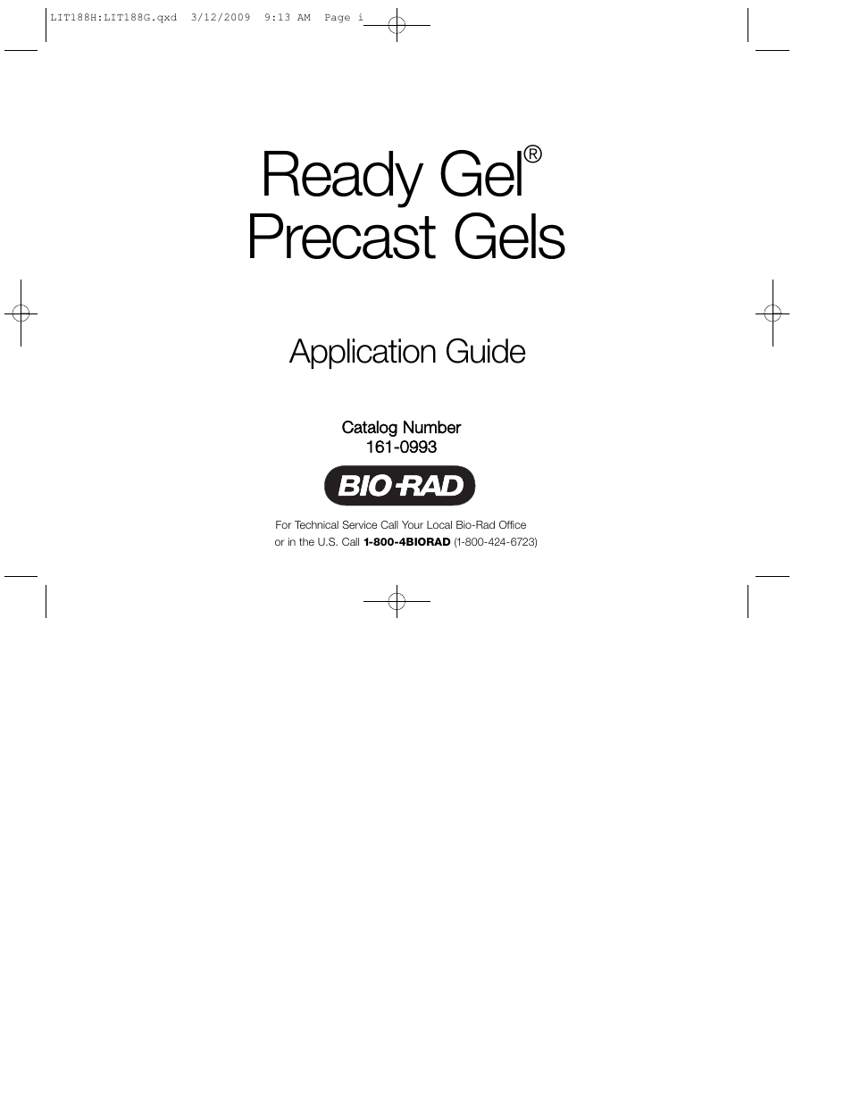 Bio-Rad Ready Gel Precast Gels for 2-D Electrophoresis User Manual | 46 pages