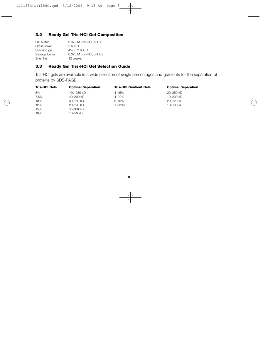 Bio-Rad Ready Gel Precast Gels for 2-D Electrophoresis User Manual | Page 13 / 46