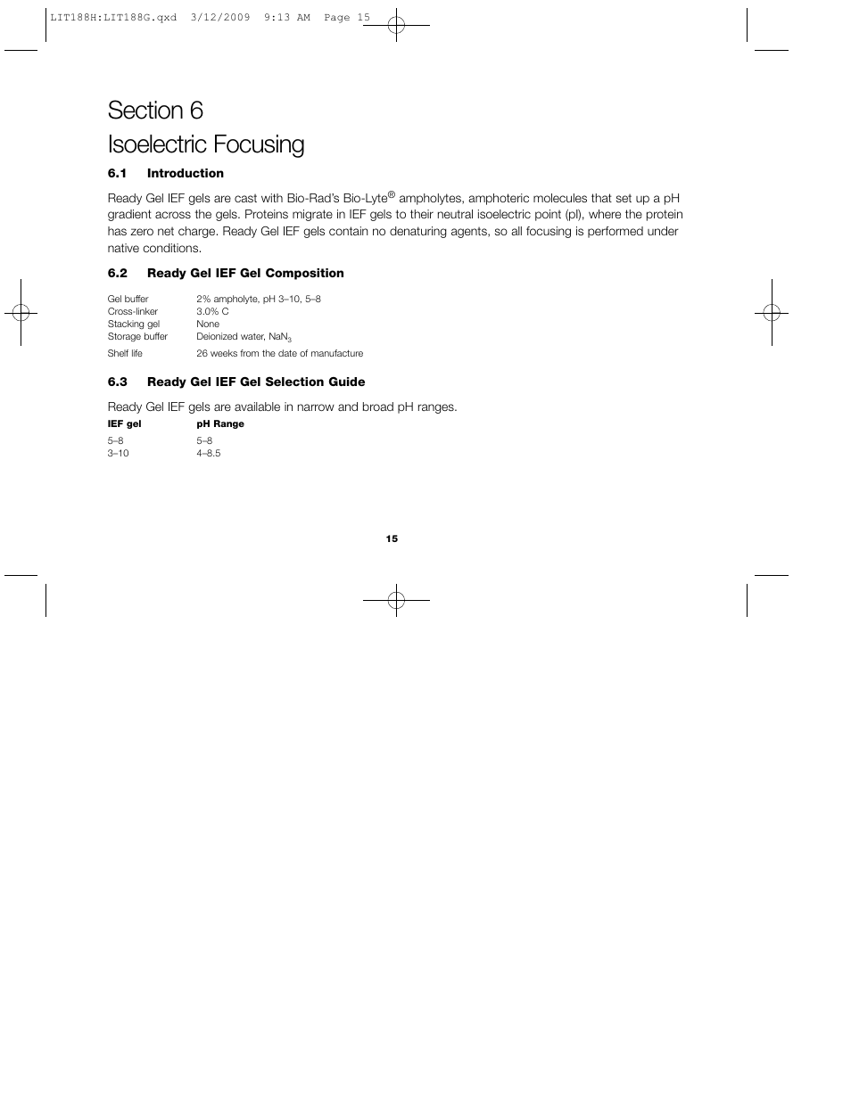 Bio-Rad Ready Gel Precast Gels for 2-D Electrophoresis User Manual | Page 20 / 46