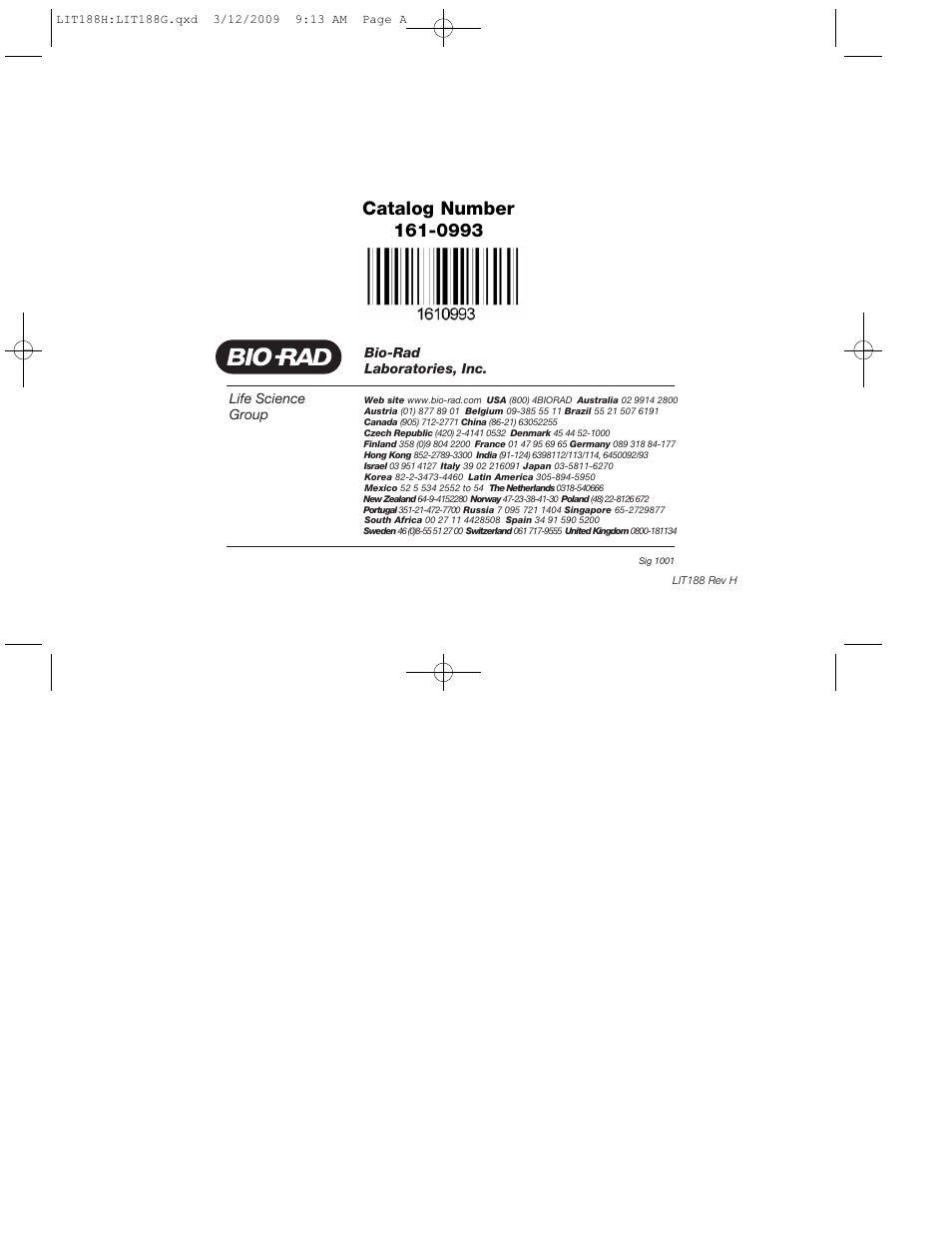 Bio-Rad Ready Gel Precast Gels for 2-D Electrophoresis User Manual | Page 46 / 46