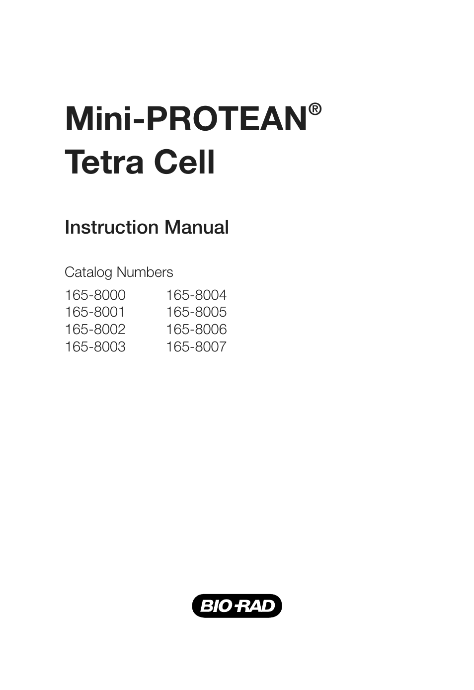 Bio-Rad Mini-PROTEAN® Tetra Cell User Manual | 44 pages