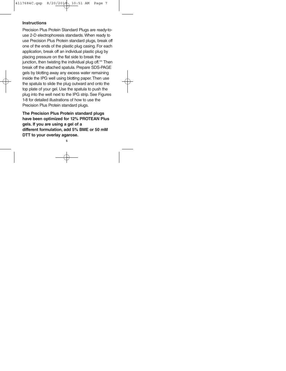 Bio-Rad Precision Plus Protein™ Standard Plugs User Manual | Page 7 / 16