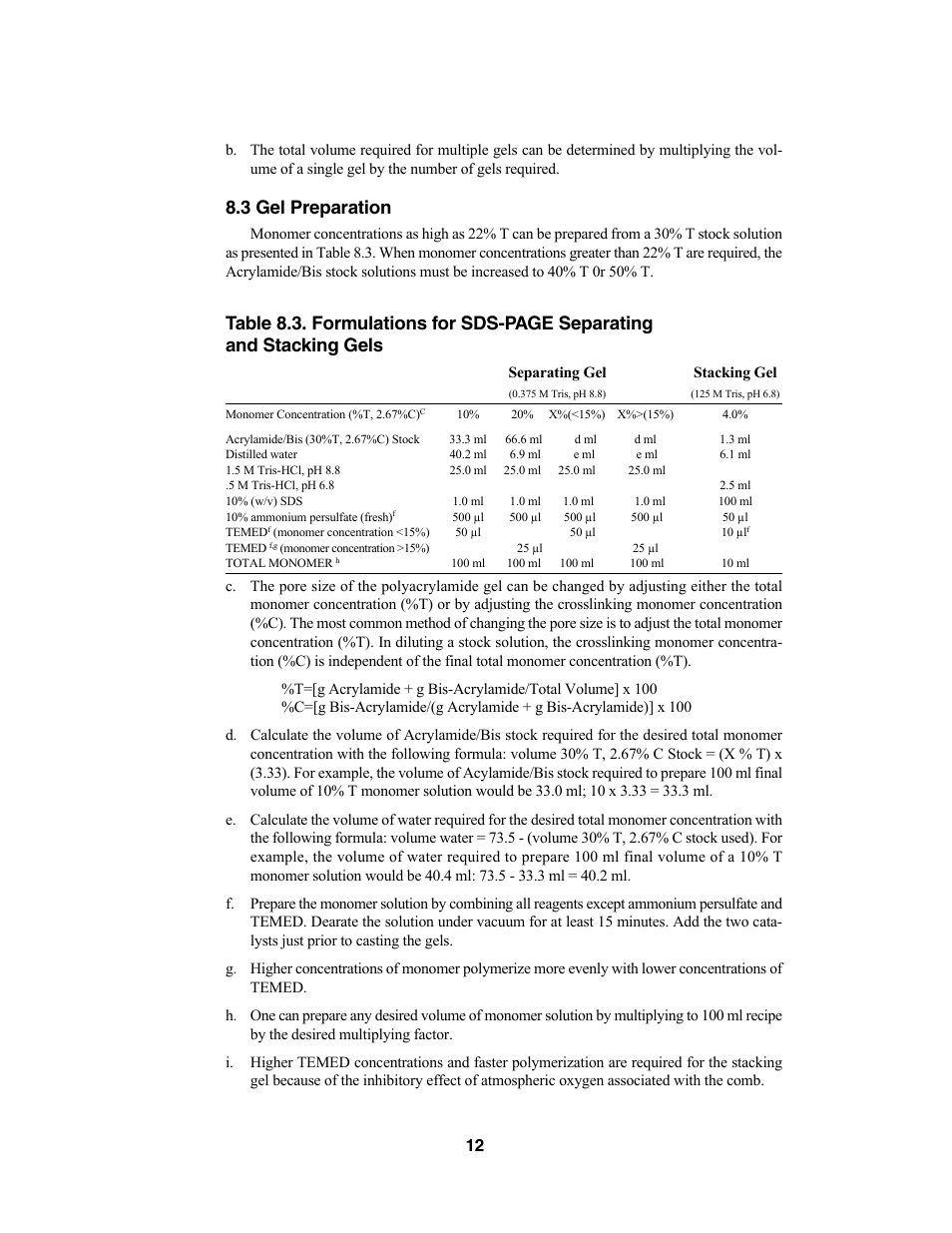 3 gel preparation | Bio-Rad PROTEAN® Plus Hinged Spacer Plates and Combs User Manual | Page 14 / 21