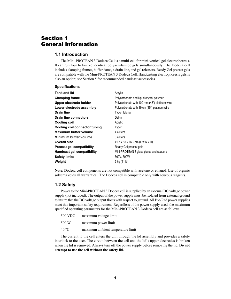 Bio-Rad Mini-PROTEAN® 3 Dodeca™ Cell User Manual | Page 3 / 14