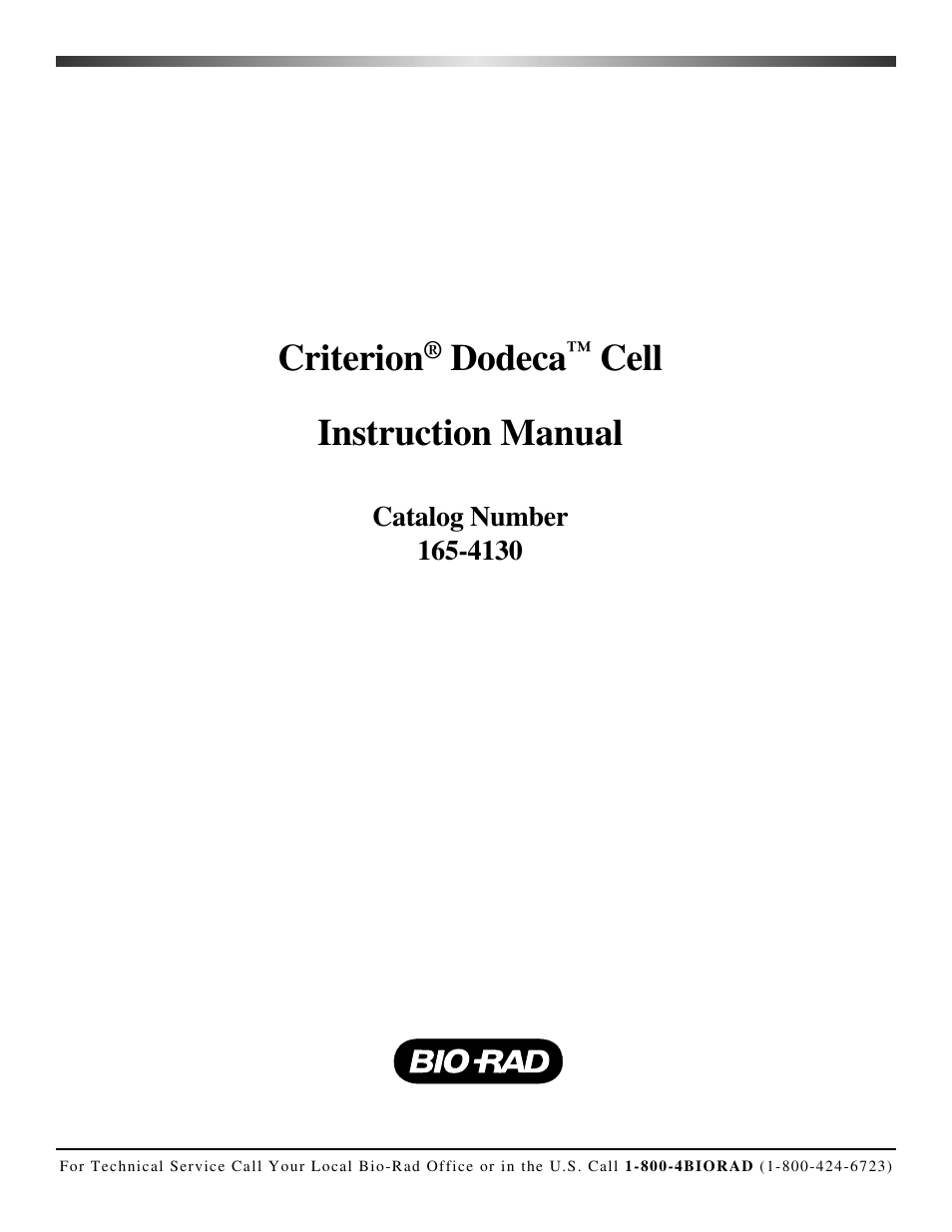 Bio-Rad Criterion Dodeca Cell User Manual | 14 pages