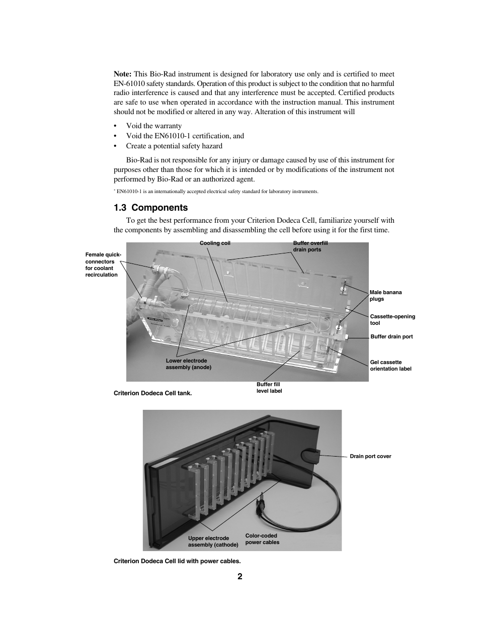 3 components | Bio-Rad Criterion Dodeca Cell User Manual | Page 4 / 14