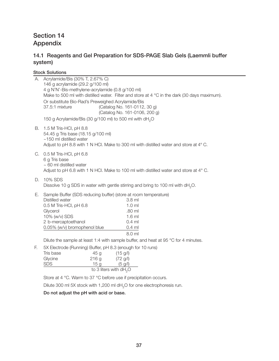 Bio-Rad PROTEAN II XL Cell User Manual | Page 43 / 52