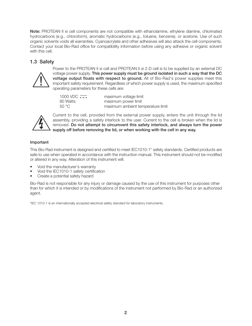 Bio-Rad PROTEAN II XL Cell User Manual | Page 8 / 52