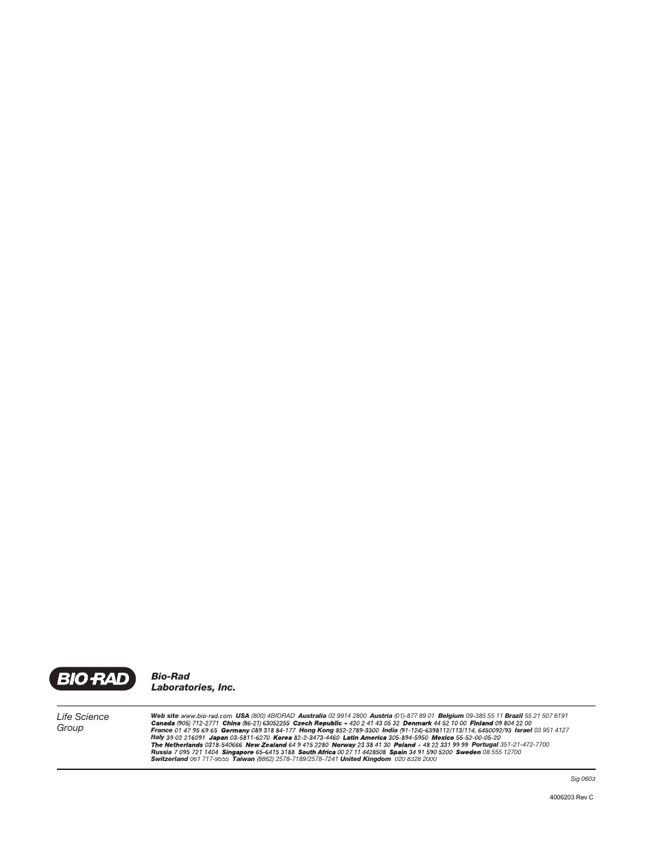 Life science group, Bio-rad laboratories, inc | Bio-Rad PROTEAN Plus Dodeca Cell User Manual | Page 20 / 20